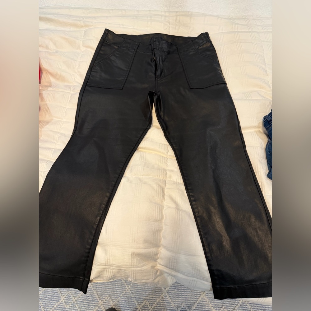 Kut from the Kloth Black Coated Straight Leg Jeans